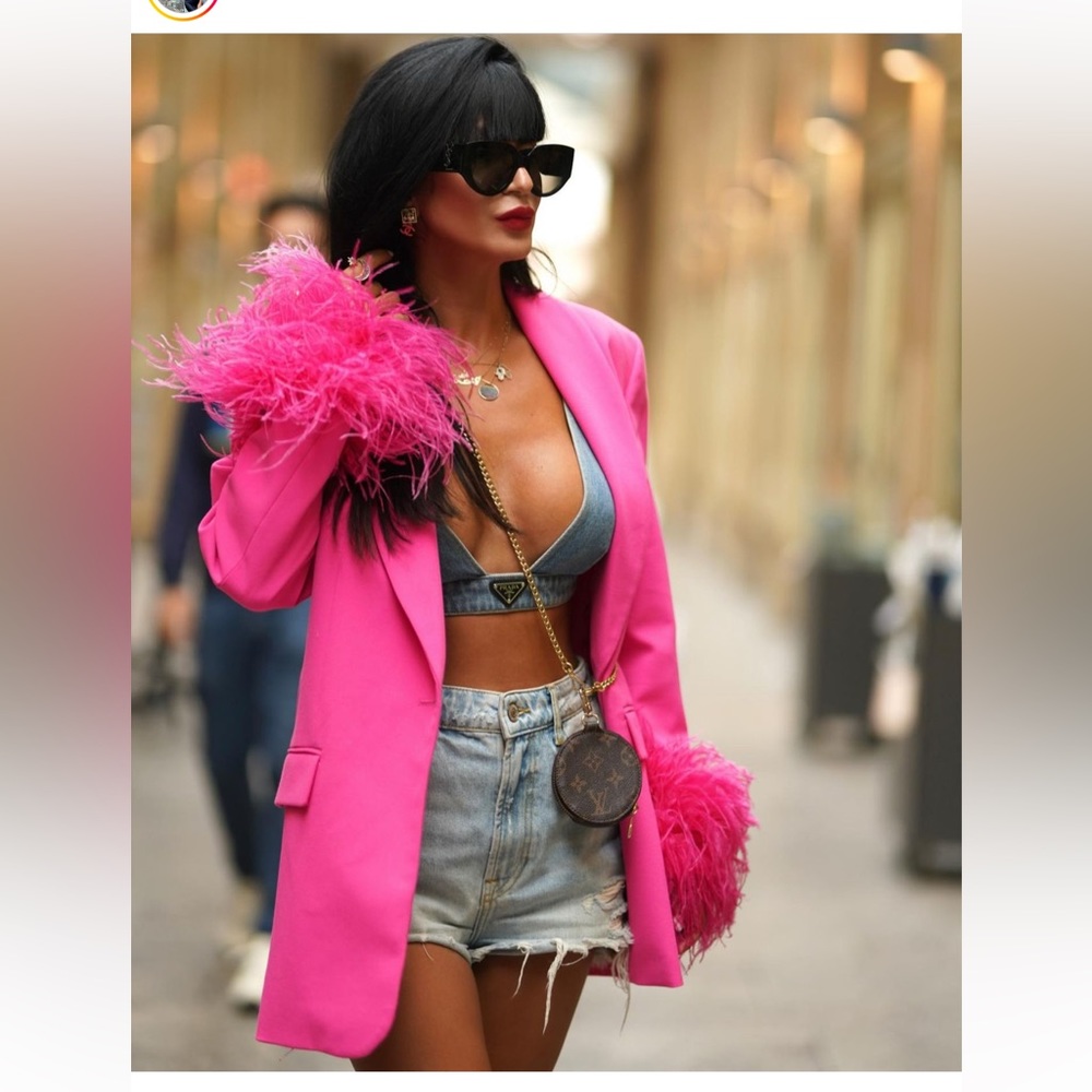 ZARA FEATHER BLAZER BLOGGER FAV LIMITED EDITION
